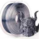 AMOLEN Silk PLA 3D Printer Filament, Dual Color Black Silver PLA 1.75mm, Shiny Color Change Filament 3D Printing PLA Filament for Most FDM 3D Printer, 1kg Spool(2.2lbs)