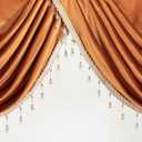 VOGOL Bright Orange Swag Valances for Farmhouse, Soft Touch Thick Fabric Waterfall Valance for Nursery, Privacy Swags Curtains for Living Dining Room, 110 Inches Wide, 1 Panel
