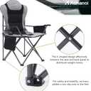 Aohanoi 2 Pack Camp Chairs for Heavy People, Outdoor Folding Camping Chairs with Cup Holder & Cooler Bag for Outside Supports up to 300lbs (2 Pcs, Black)