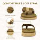 Men's Flip Flops Summer Beach Soft Comfort Thong Sandals Open-Toe Shoes Outdoor Water Resistant Lightweight Sandals (10.5, Olive-1)