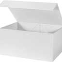 White Gift Box 8x6x4 Inches, Collapsible Box with Magnetic Lid Closure Rigid Large Size White Gift Wrap for Valentine's Day, Mother's Day, Christmas, Party, Weddings, Birthdays(Matte White)