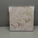 Yihui Arts White Flower Canvas Wall Art with Textured - Square Artwork for Bedroom Over Bed Decor, 16x16 inches