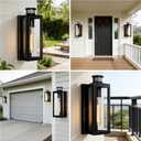 Motion Sensor Outdoor Lights,Advanced Dusk to Dawn Outdoor Lighting, Exterior Light Fixtures Wall Sconce, Modern Black Porch Light Wall Mount for Front Garage, Entryway, Bulb Included