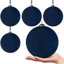 PullCrease 4 Pcs Large Velvet Christmas Balls 6 Inch Christmas Tree Decorations Xmas Ornaments Balls for Family Holiday Wedding Party Xmas Tree Hanging Decoration (Navy Blue)