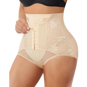 KUMAYES Plus Size Tummy Control Panties for Women High Waisted Butt Lifter Shapewear Girdle Panty Shaping Underwear (Large, Beige)