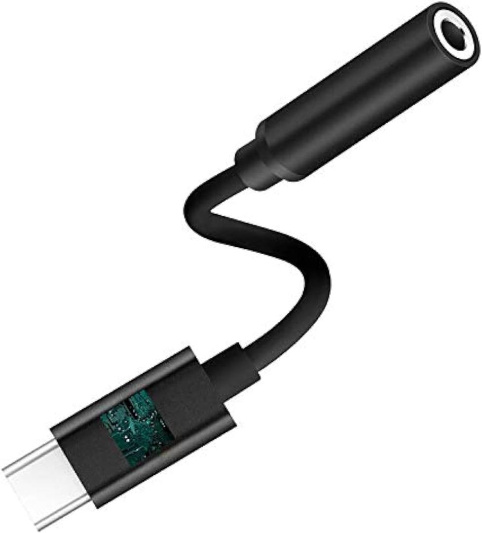 VIMVIP USB C to 3.5mm Headphone Jack Adapter, Type C to 3.5mm Audio Adapter Aux Microphone Connector (Black)