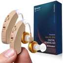 Hearing Aids, Hearing Amplifier for Seniors Hearing Aids Amplifier with Noise Canceling for Adults Hearing Loss, Invisible Hearing Amplifier 2 Pack Hearing Aids