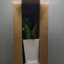 Artificial Monstera Deliciosa Plant 5FT - Faux Tropical Palm Tree with White Tall Planter - Fake Swiss Cheese Floor Plant Potted - Artificial Tree for Home Office Living Room Decor Indoor