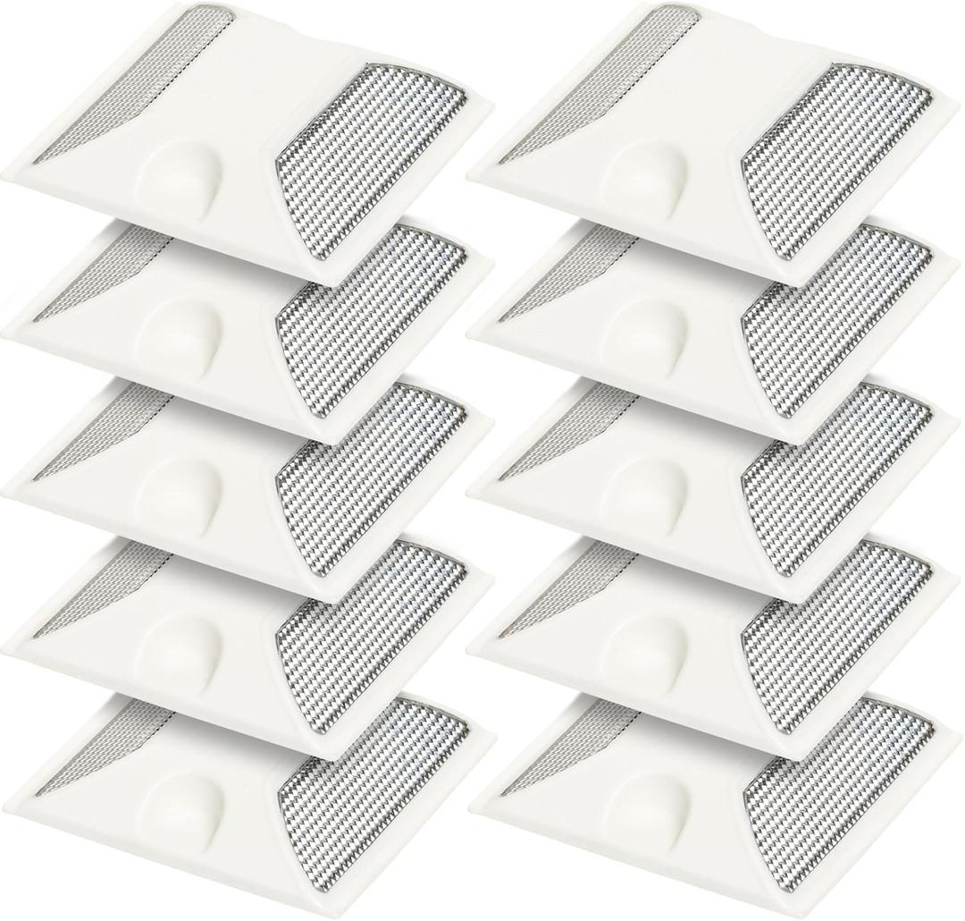 10 Pack Commercial Reflective Road Pavement and Driveway Marker (White)