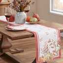 Home Bargains Plus Thanksgiving Contemporary Orange Pumpkin Table Runner, 70 Inch Long, Fall Harvest Easy Care Table Runner