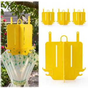 4 Pack Japanese Beetle Trap Vane Assembly, Durable Plastic Top Hanging Assembly with Hooks, Japanese Beetle Traps Accessories for Outdoor Use, Easy to Install (Not included Trap)