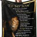 Gifts for Adult Son Blanket from Mother,to My Son Birthday Gifts for 18 Year Old Boy,Son Gifts from Mom Dad,Present for My Son Blanket from Mom 50"x60"in (Black)