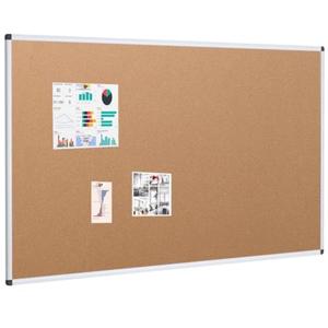 VIZ-PRO Large Cork Bulletin Board, 60 X 48 Inches, Wall-Mounted Corkboard with Silver Aluminium Frame for School, Office, and Home 5' X 4'
