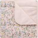 100% Cotton Baby Blankets for Girls, 41"x 27.5" Reversible 2-Sided Nursery Bed Blankets, Soft and Breathable Toddler Blanket, Cozy Crib Comforter and Crib Blanket Nursery Gift Set Newborn Essentials