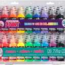 Tulip Puff Paint 20-Color Party Pack, Multi-Surface, Premium Quality, Nontoxic & Waterproof Craft Paint, Permanent on Fabric, Rainbow