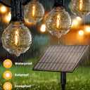 Brightown 108FT Solar String Lights Outdoor with Remote and 52 LED Shatterproof Bulbs, Dimmable & Timable, 3 Light Modes, Solar Patio String Lights Outdoor for Cafe, Garden, Deck, Outside Wedding