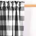 Black & White Buffalo Check Kitchen Tier Curtais 36 inches Long Plaid Gingham Rod Pocket Classic Cafe Curtains Country Farmhouse Kitchen Short Curtains 2 Panels