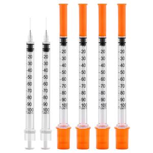 29G 1cc 1/2" Syringe with Needle - Disposable Individual Package-100 Pack
