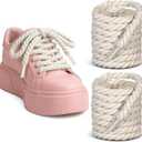 Thick Rope Shoe Laces for Sneakers, 8mm Wide Round Shoelaces Chunky Twisted Shoelaces Cotton Shoe Laces Replacement Strings for Men Women Sneakers