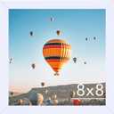 8x8 Picture Frame White for Wall Hanging or Tabletop, Wall Mounting Horizontally or Vertically, 8 x 8 Square Wall Gallery Poster Photo Frame with Durable Shatter Resistant Plexiglass,White