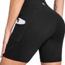 baleaf Women's 6"/8" High Waisted Biker Shorts with Pockets for Gym Workout Yoga Running Athletic (XXXL)