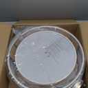 16.5'' Semi Flush Mount Ceiling Light, 3-Light Gold Ceiling Light Fixture with 2-Layer White Plush Shade, Farmhouse Drum Close to Ceiling Light for Living Room, Hallway, Bedroom, Kitchen, Dining Room