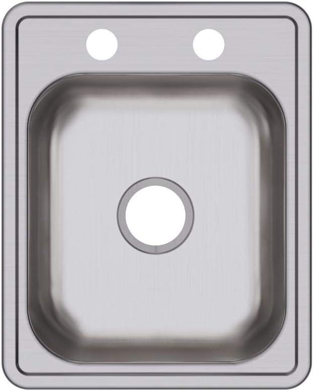 Elkay Dayton D117212 Single Bowl Top Mount Bar Sink, 17 x 21, Stainless Steel