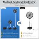 Belife X8 Portable Fan, 7200mAh Battery Powered Rechargeable, Oscillating USB Desk Floor Fan with Remote, Foldable Telescopic Fan for Home Bedroom Sleeping Office Camping Travel, 7.7" (Black)