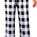 Alimens & Gentle Womens Pajama Pants Plaid Stretch Comfy Lounge Pants Drawstring Sleep Bottoms with Pockets (XS, Black&white)