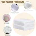 50 Pack 6''x8'' Cushion Foam Pouches, Moving Supplies for Dishes, Packing Foam for Dishes & Cups, Glass Packing Paper and Plate Protectors for Moving Fragile Items (150x200x1MM)