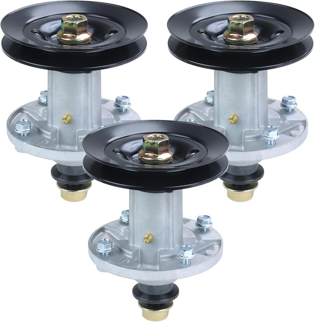 3 Pack GY21098 Spindle Assembly with GX22616 Spindle Pulley Replaces AUC15811 GY20454 GY20867 GY20962 for John Deere D140 D155 D160 E140 E150 E160 E170 LA145 LA155 S140 S160 S170 Tractors