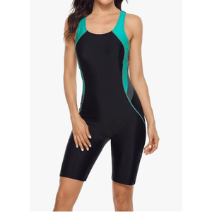 beautyin Women's Boyleg One Piece Swimsuit Racerback Athletic Bathing Suit(L)