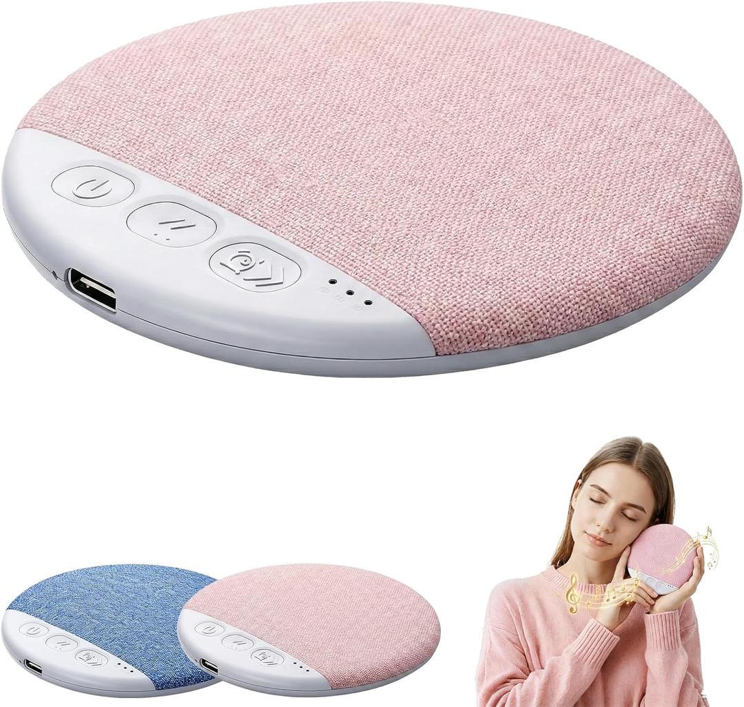 2026 New Sleep Pillow Speaker, Bluetooth Pillow Speaker with White Noise Timer Wireless Sleep Aid with Stereo Bass Private Sleep Headphones for Adult Kids (Pink)