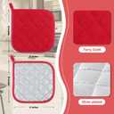 Joyhalo 6 Pack Pot Holders for Kitchen,Cotton Oven Holder with Great Heat Resistance,Non Slip Hot Pads for Kitchen Clearance,Red