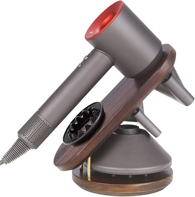 Livoccur Hair Dryer Stand Holder for Dyson Supersonic, Magnetic Hair Dryer Display Stand wood Bathroom Organizer for Dyson Supersonic Hair Dryer Tools, Compatible for All Dyson Supersonic Models