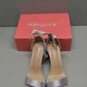 Allegra K Women's Satin Open Toe Ankle Strap Chunky Heels Sandals 8