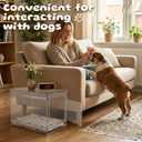 Dog Crate Furniture, Clear Indoor Dog Kennel for Small to Medium Dog, Durable Crack-Resistant PC Polycarbonate Pet Kennel, Lockable & Ventilated, Modern Dog Crate End Table,21.6"Lx15.7"Wx17.7"H