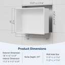 Shower Niche No Tile Needed, 18 x 12 Insert Shower Niche, Recessed Shelf for Bathroom Storage Over Mount Installation, White, 18W 12H with Single Shelf