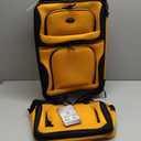 U.S. Traveler Rio Fabric Expandable Carry-on Luggage, Rolling Suitcase, Orange, 2 Wheel Set
