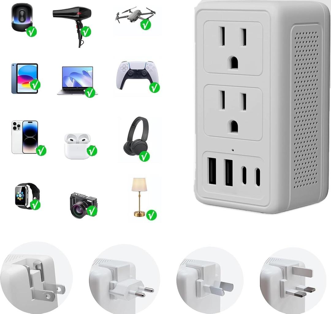 Mapambo 220V to 110V Voltage Converter US to Europe (Silver)