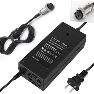 54.6V 2A (120W) 3 Prong Scooter Charger for Evercross H5/ Vsett 8, 8+, 9+(NOT for 9)/ JOYOR S5, G5, Y7-S/for KAABO Mantis 8, 8 Pro/Zero 8, 9 for 48V Lithium Li-ion Battery with 3 Holes Connector