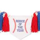 Rookie of the Year 1st Birthday High Chair Banner - Baseball Theme First Party Decoration, One Highchair Tassel Banner, Boy Photo Prop, Blue