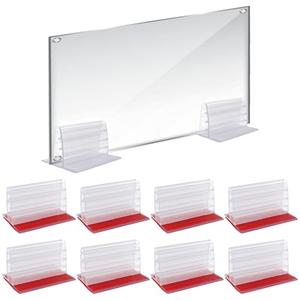 SPNKMJUJ 10 PCS Self Adhesive Poster Board Stand Acrylic Poster Stand 1/8" to 1/4" Thick Sneeze Bracket Mouth Foam Board Stand for Desk Table Counter (1.96")