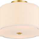 VONLUCE Semi-Flush Mount Ceiling Light, 15.8" Modern 4-Light Ceiling Light Fixture with White Clover-Shaped Shade 4 E26 Sockets for Bedroom Entryway Living Room, Gold Finish, ETL Certificated