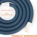 Pool Vacuum Hose, Heavy Duty Manual Swimming Pool Cleaner Hose With Swivel Cuff for Above Ground and Inground Pools, 1-1/2 Inch x 18 Ft