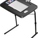 XL Adjustable Folding TV Tray Table, Larger TV Dinner HDPE Plastic Tray Table for for Eating, Adjustable Folding Laptop Table, TV Tray for Laptop, Eating, Drawing, Snacks, etc, Black