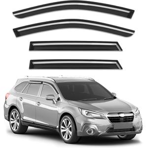 Out-Channel Window Rain Guards Fit for Subaru Outback 2015 2016 2017 2018 2019, Extra Durable Window Visors Vent Visors Vent Shades Wind Deflector Dark Smoke Car Tape-on with Thicker 4PCS