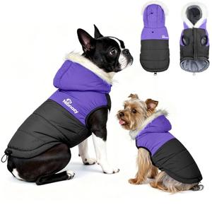 Dog Winter Coat with Hood, Fleece Lined Waterproof Dog Jacket,Warm Snowsuit for  Medium Dog