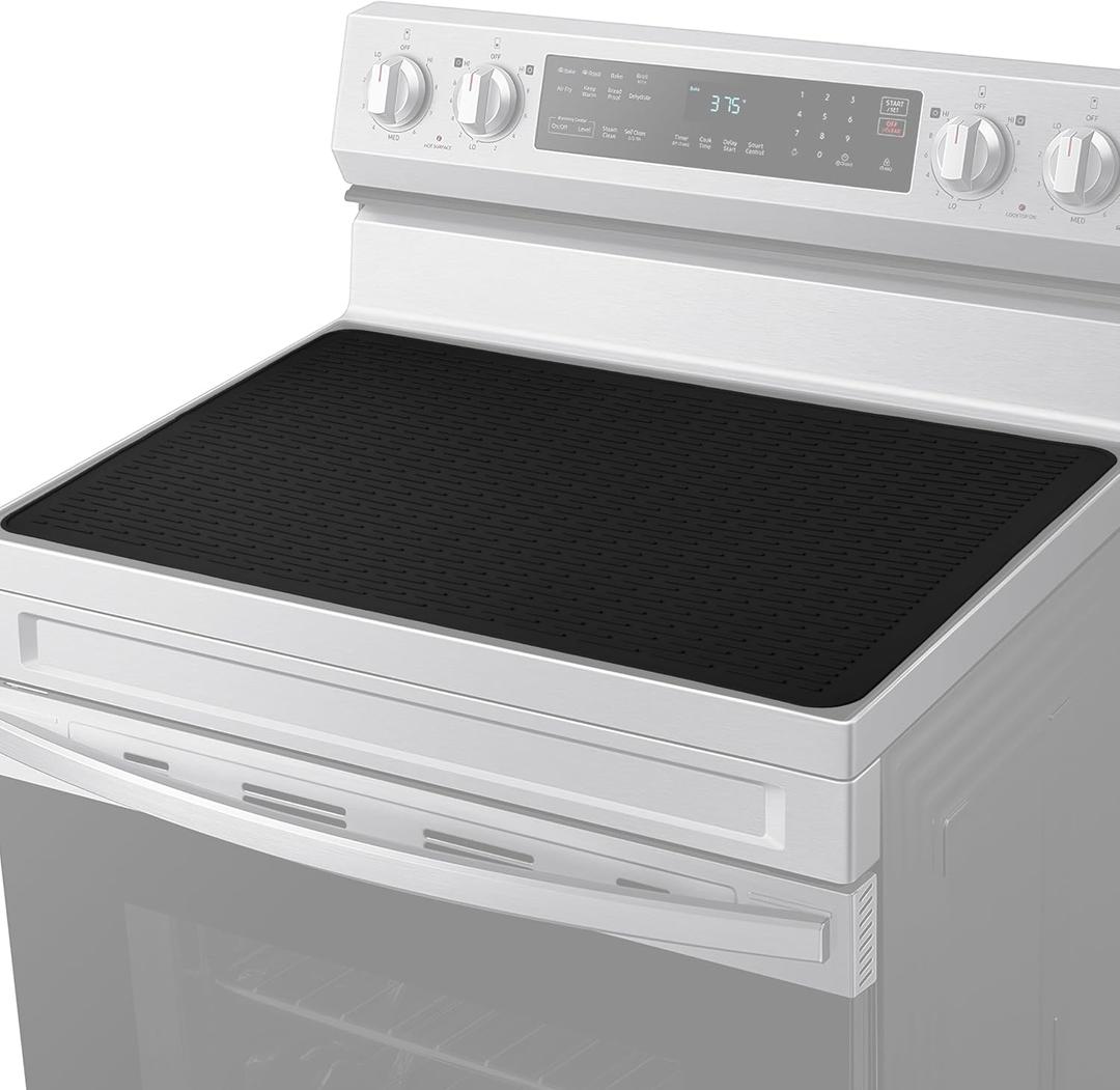 Stove Top Cover for Electric Stove, Silicone Glass Cooktop Protector, 28"x20" Stove Mat, Cooktop Protector, Heat Resistant Range Ceramic Stove Top Covers Mat, Dish Drying Mat XL (Black, 28" x 20")