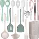 AOTHOD Silicone Cooking Utensils Set - 446F Heat Resistant Silicone Kitchen Utensils,Spatula,Spoon, Kitchen Utensil Sets Gadgets Tools Set for Nonstick Cookware,Dishwasher Safe BPA FREE (Multicolor)